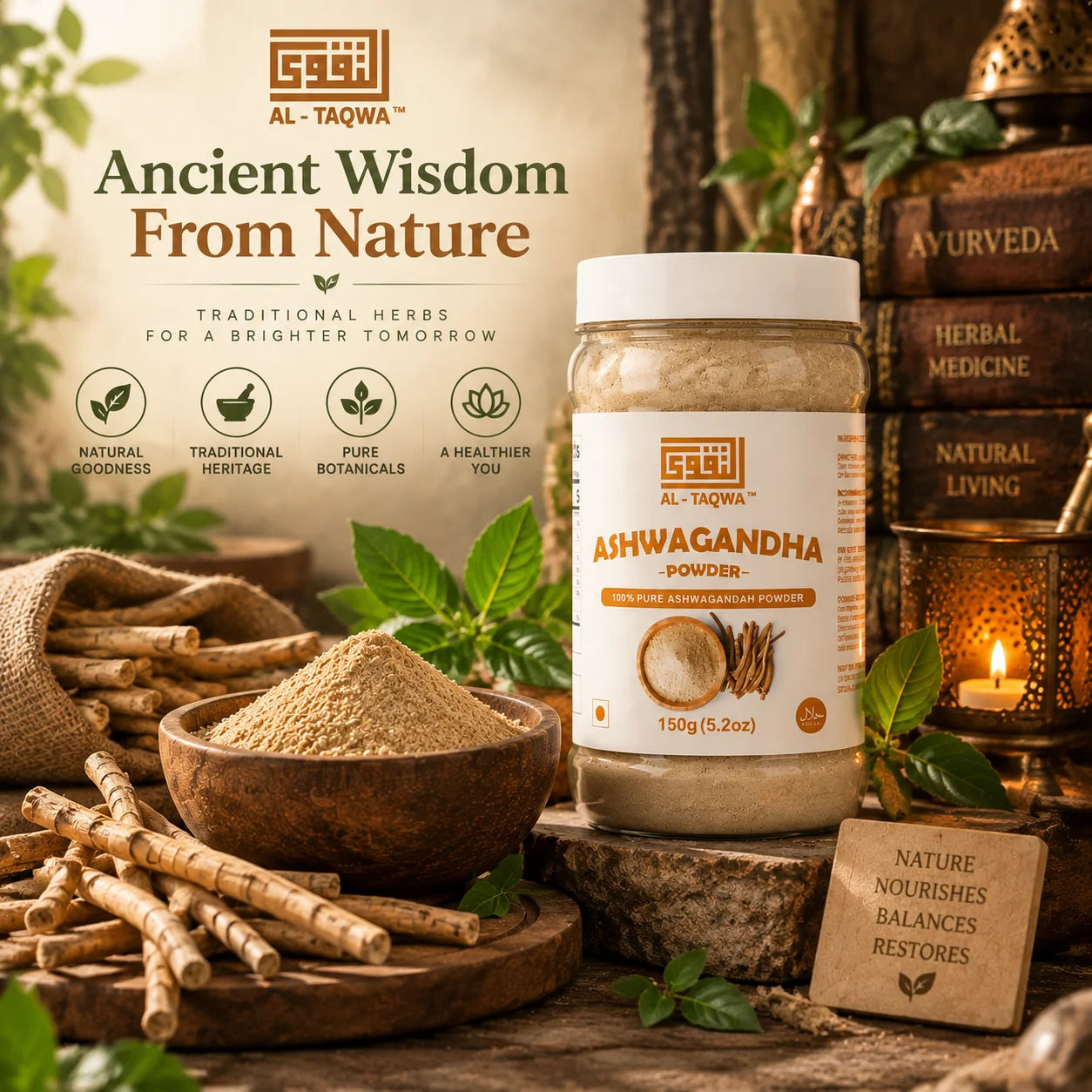 Ashwagandha / Ashoo Powder 150g – 100% Pure & Natural | Al Taqwa
