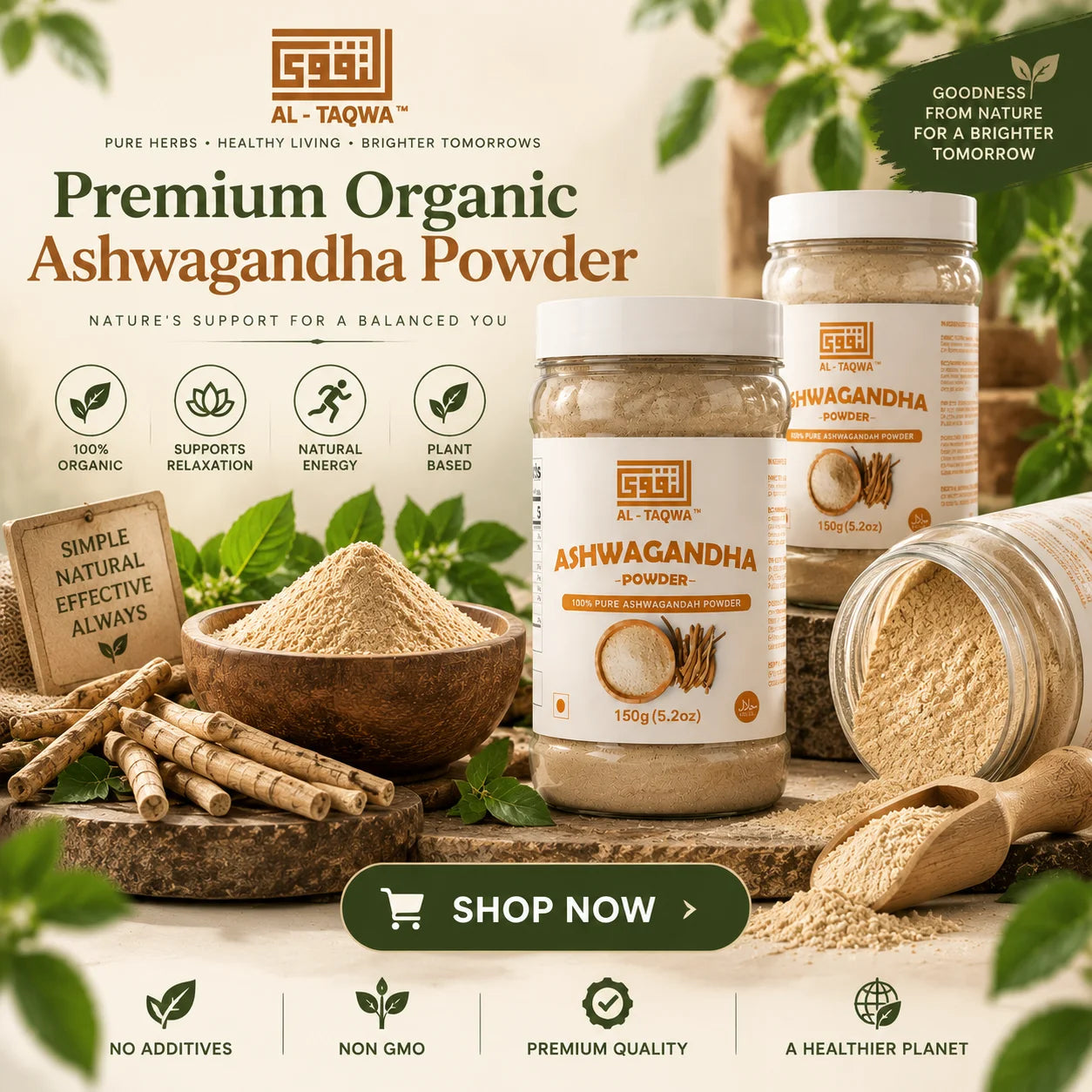 Ashwagandha / Ashoo Powder 150g – 100% Pure & Natural | Al Taqwa